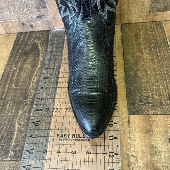 Dan Post Snakeskin Classic Black Western Cowboy Boots Mens 9 D - Picture 4 of 12